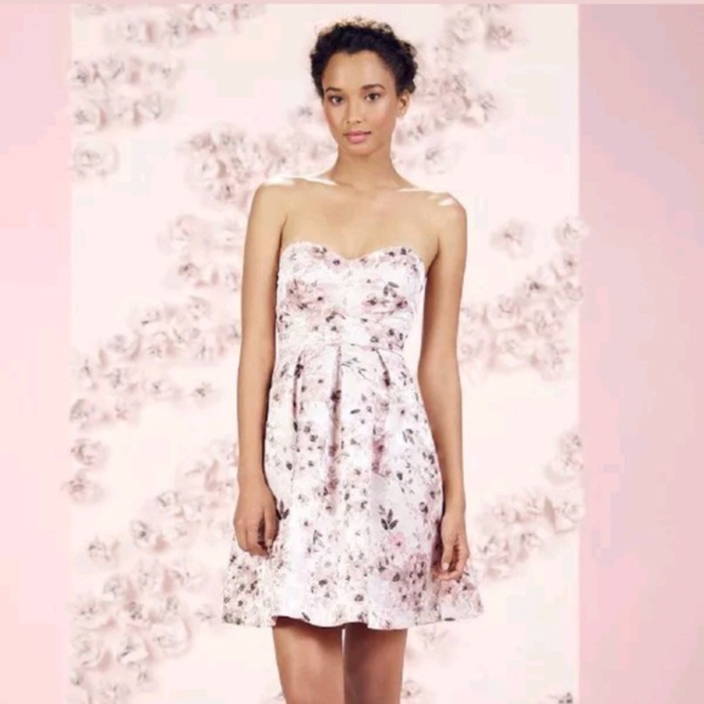 NWT LC Lauren Conrad Runway Floral Strapless Dress